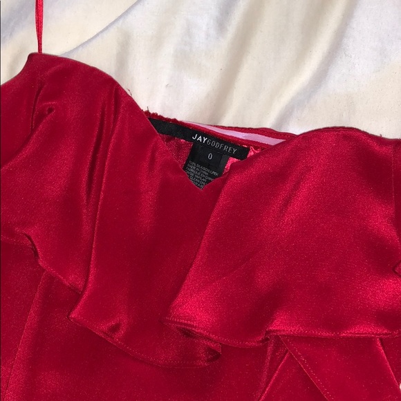 Jay Godfrey Red Strapless Dress - Picture 4 of 7